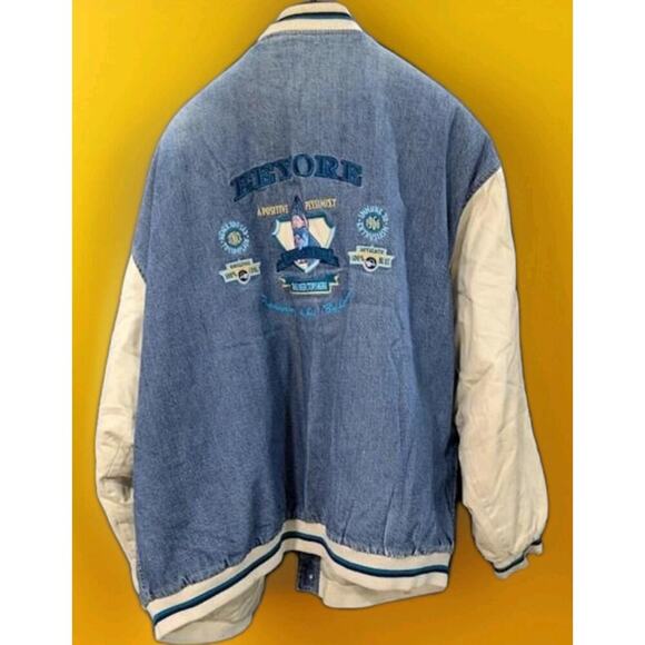 Disney Other - Vintage Disney Store Eeyore Denim Varsity Jacket CL 90's Winnie The Pooh Cr5